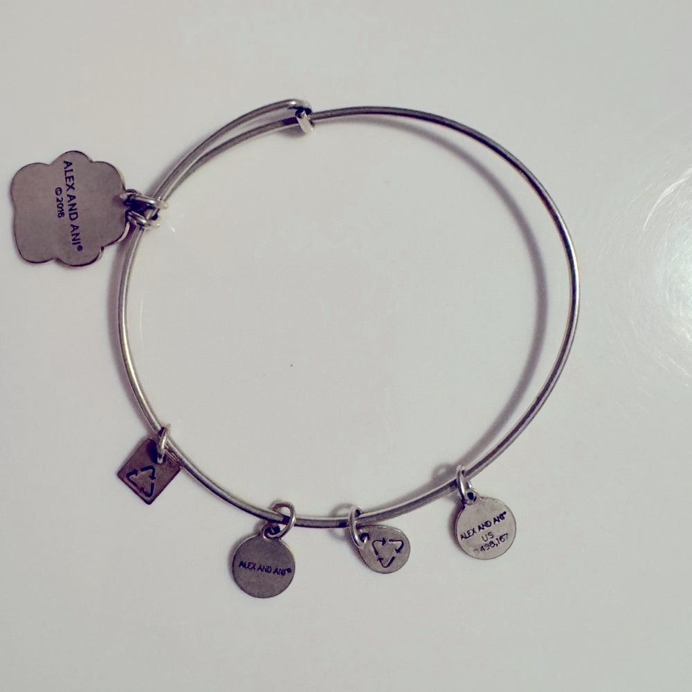 Alex and Ani Charm Bangle Bracelet with Paw Print - Picture 8 of 10